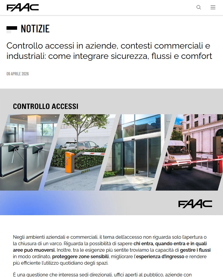 Strategia di comunicazione informativa e commerciale per FAAC